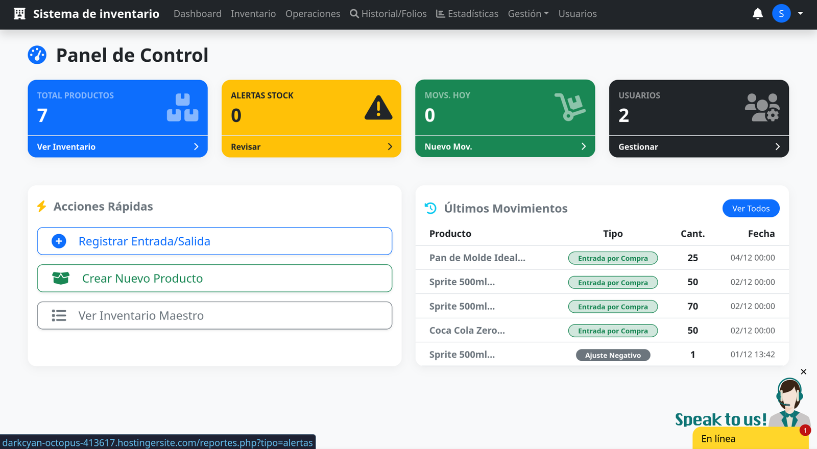 Control de Stock Principal